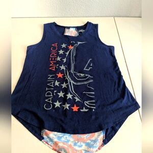 Women's Marvel Blouse Top Captain America Patriotic Preppy Geek Cosplay 4th July